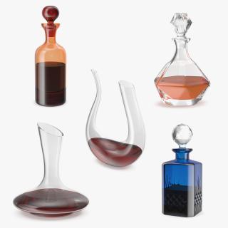 3D model Glass Decanters with Alcoholic Drinks Collection 3