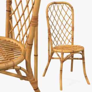 Bamboo Dining Chair 3D model