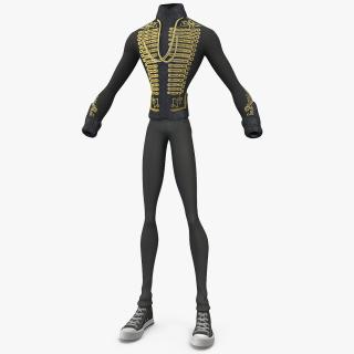 3D Cartoon Style Cavalry Jacket and Pants model