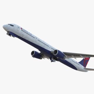 3D Boeing 757-300 Delta with Cabin Rigged model