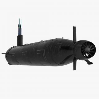 3D US Submarine Virginia SSN 774 Rigged