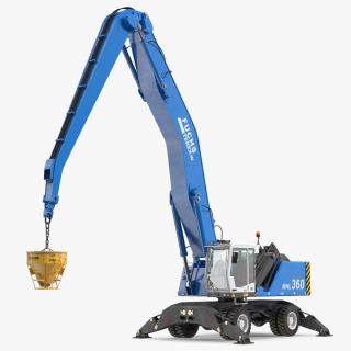 Industrial Crane with Concrete Bucket 2 3D model