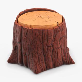 3D Cartoon Tree Stump model