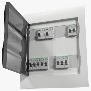 Schneider Electrical Enclosure with Circuit Breakers 3D