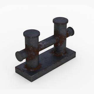 3D Mooring Bollard Double Old