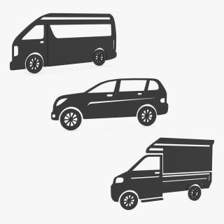 3D Car Silhouettes Collection 2 model