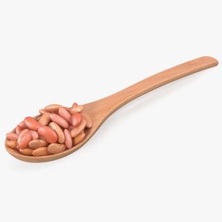 3D Light Red Kidney Beans in a Spoon model