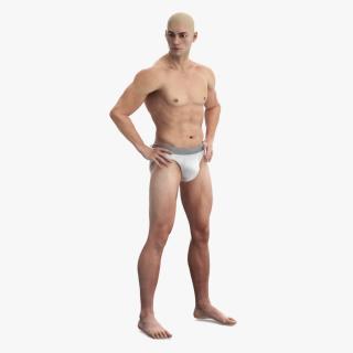 3D Athletic Man Figure Posing 2 model