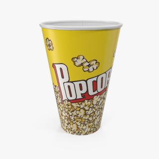 Empty Round Paper Popcorn Cup 3D model