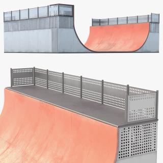 3D Halfpipe Skatepark Ramp model