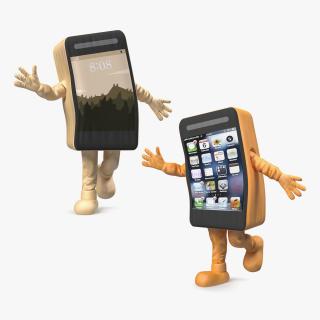 Rigged Cell Phone Mascot Costumes Collection 3D model