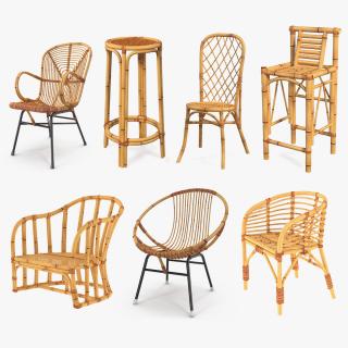 3D Bamboo Chairs Collection 4