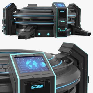 3D model Futuristic Control Panel Black