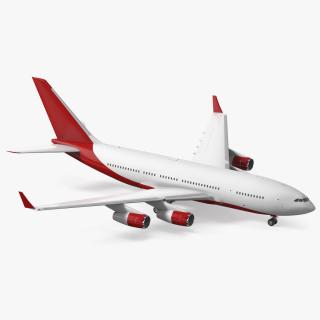 3D model Long Range Aeroplane Red Simple Interior