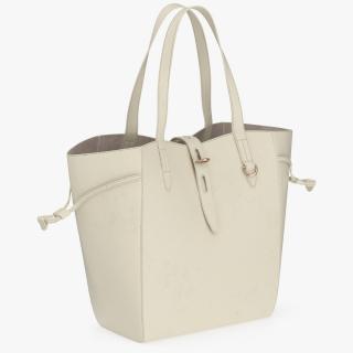 3D model Leather Shopper Tote Bag Beige