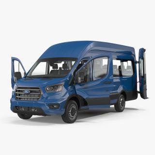 3D Ford Transit Van 2020 Rigged model