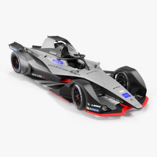 Formula E Nissan EDAMS Rigged 3D model