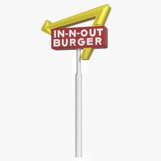 3D model In N Out Burger Pole Sign