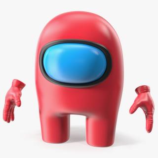 3D Among Us Character Red Rigged for Modo model