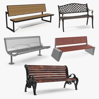 Street Benches Collection 3 3D