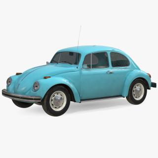 3D model Volkswagen Beetle 1966 Simple Interior Blue 3