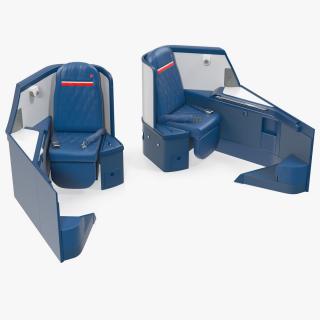 3D Airbus A330-300 Delta One Business Class Seats Side