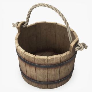 3D Wooden Bucket model