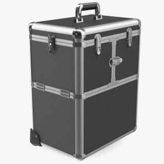 Yaheetech Aluminum Rolling Trolley Makeup Case Folded Black 3D model