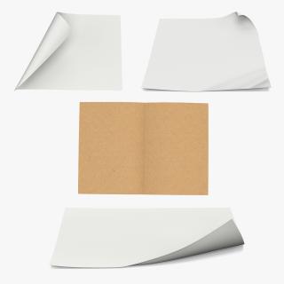 Curled Paper Sheets Collection 2 3D