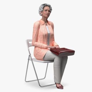 3D Korean Old Lady Everyday Style Sitting model