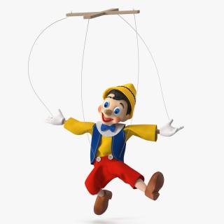 3D Dancing Pinocchio Wooden String Puppet model