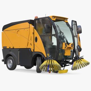 Compact Road Sweeper Rigged 3D