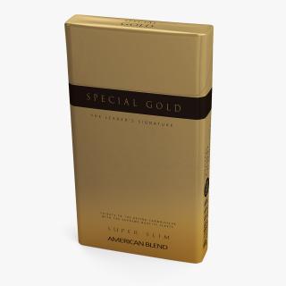 Pack of Cigarettes Super Slim Gold 3D model