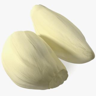 3D Fresh Peeled Garlic Cloves