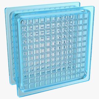 3D Quadra Glass Block Blue model