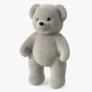 3D Teddy Bear Light Color Rigged Fur model