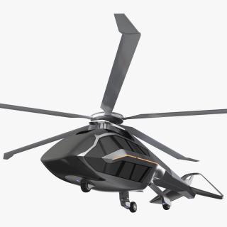 3D model Futuristic Helicopter Concept Simple Interior