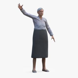 3D Older Woman Rigged model