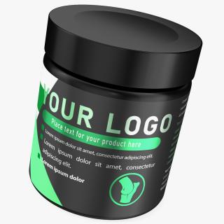 3D Sport Supplement Jar Green with Mockup model