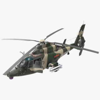 3D Military Harbin Z-9WZ with Missile Rigged