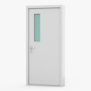 3D model Personnel Steel Door Grey