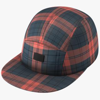 Plaid 5 Panel Hat 3D