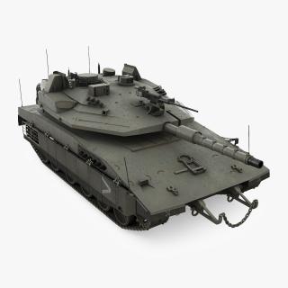 Dirty Israeli Tank Merkava 5 Olive 3D model