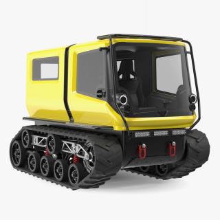 3D Yellow Polar Exploration Vehicle Simple Interior model