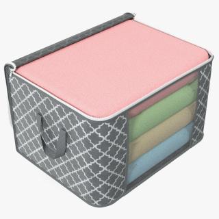 Fabric Storage Container Grey Open 3D model