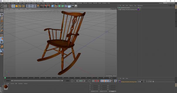 3D Vintage Wooden Rocking Chair model