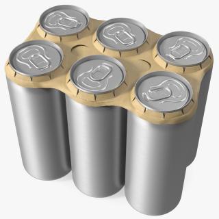 3D Cardboard Large Can Holder 6 Pack model