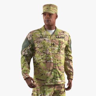 3D US Army Soldier Camofluage Rigged model