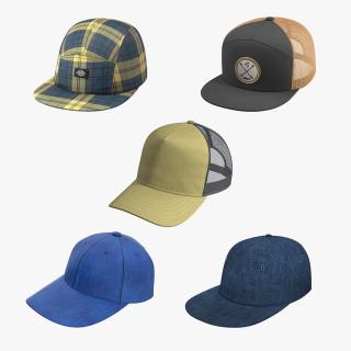 Baseball Caps Collection 3D model