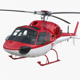 3D model Medical Air Rescue Helicopter Eurocopter AS-355N Rigged